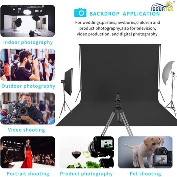 6X9 ft Background Muslin Backdrop, Photo Studio, Collapsible High Density Screen - Picture 7 of 8